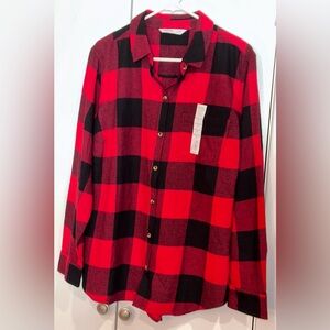 Sonoma Red and Black Plaid Shirt. Size 0X